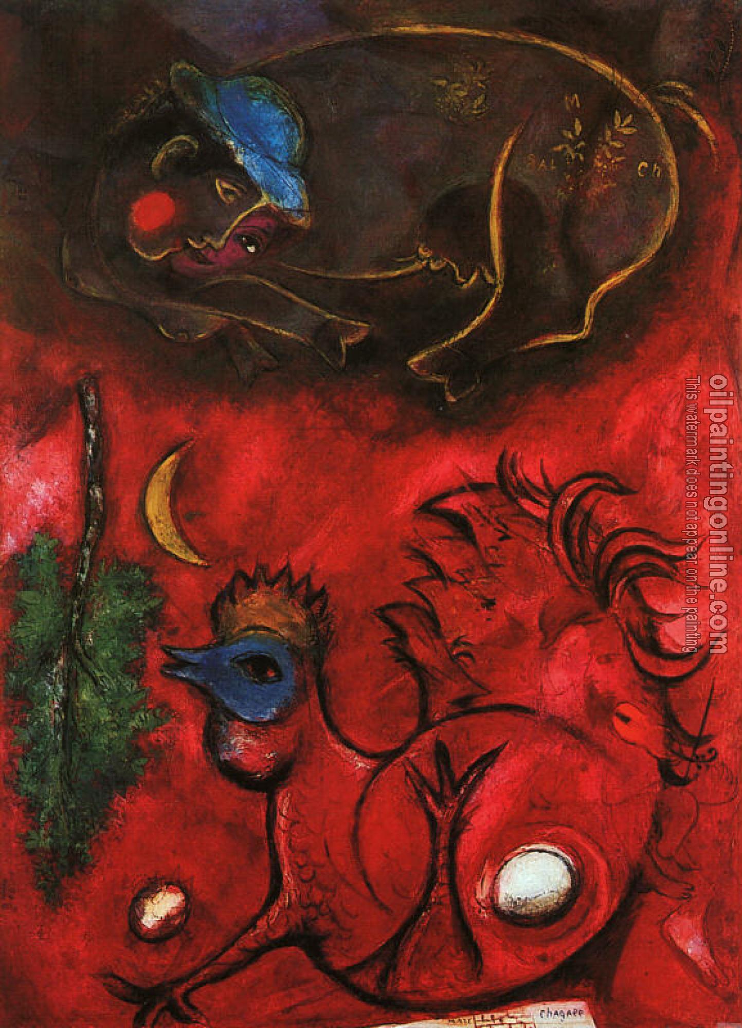 Chagall, Marc - Listening to the Cock